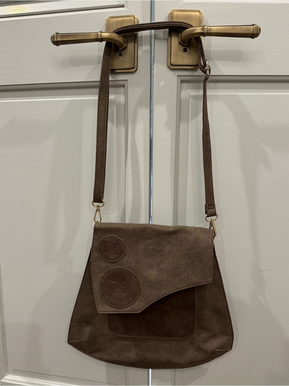 Brown Suede Crossbody Bag - Classic Women’s Shoulder Bag